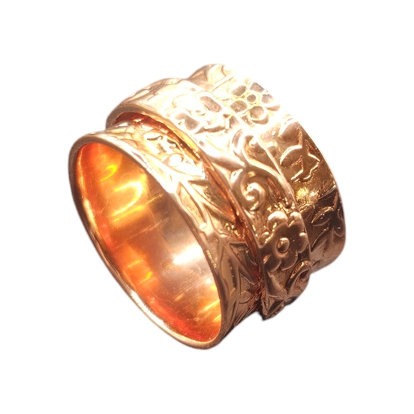 Floral and Leaf Spinner Ring - Picture 3 of 4